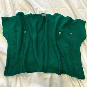 Noobass | Women's Wool Distressed Crop Top | Color: Green | Size: L/XL/XXL